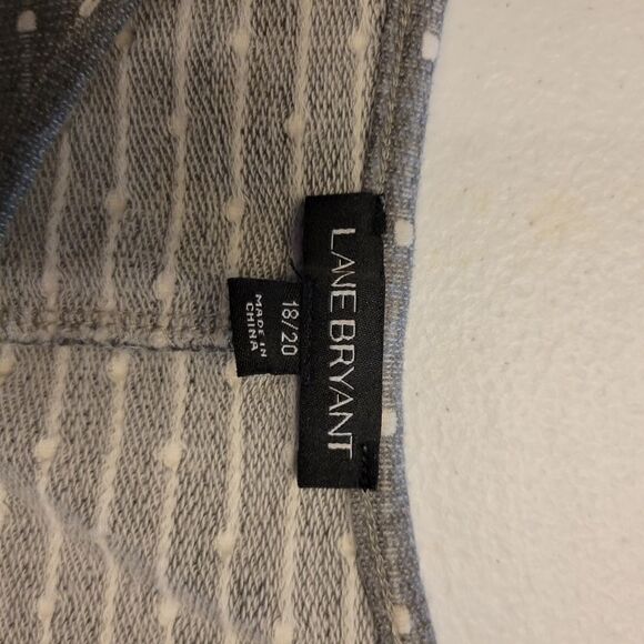 Lane Bryant Women's Plus Size 18/20 Gray Swiss Dot Cold Shoulder Sweater - Picture 8 of 12